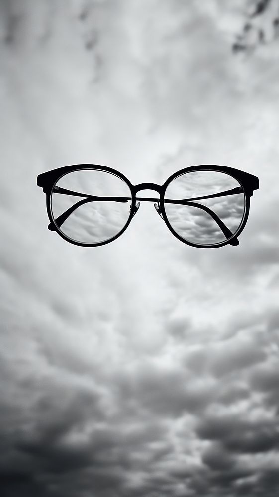 Glasses sky monochrome black.