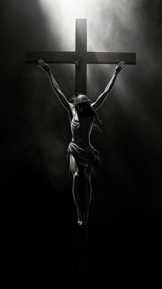 Jesus cross monochrome crucifix symbol.