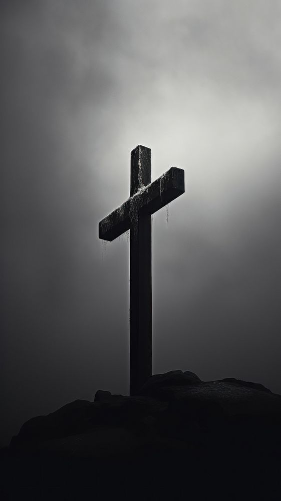 Jesus cross monochrome symbol light.