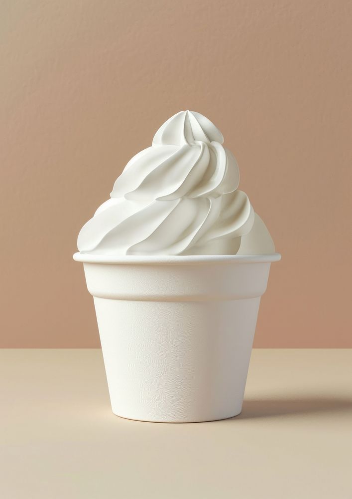 Ice cream cup  dessert white food.