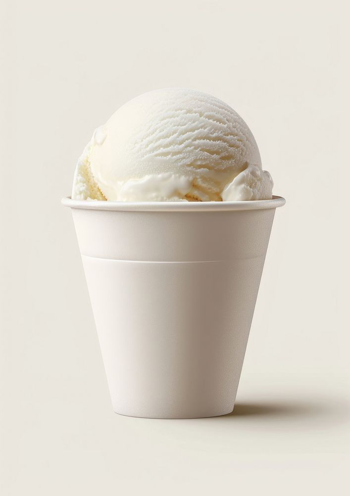 Ice cream cup  dessert white food.