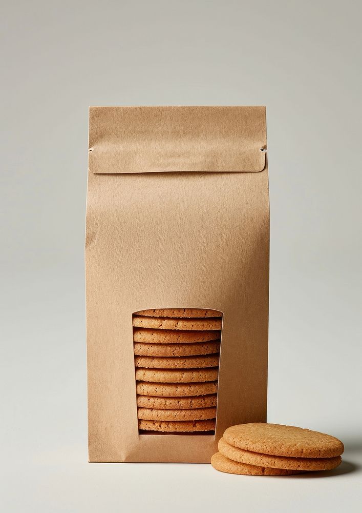 Paper pouch packaging  cookie bread food.