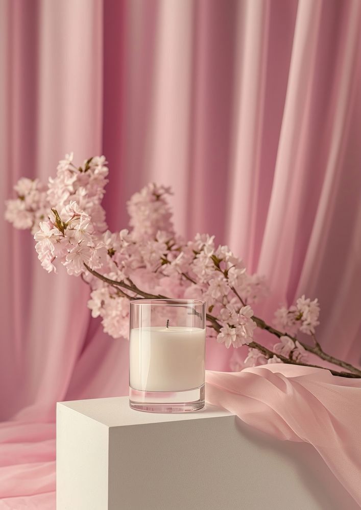 Candle glasses  blossom curtain flower.