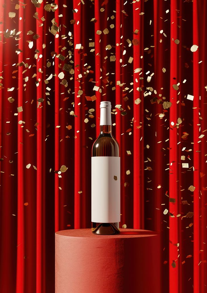 Wine bottle celebration curtain drink.