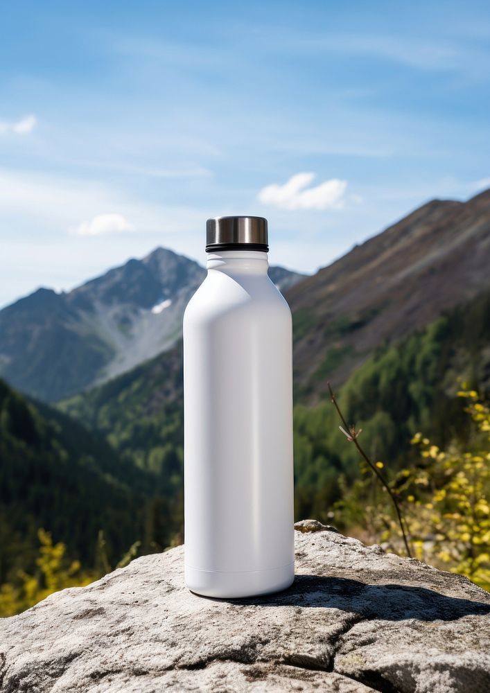 Fuel bottle  mountain white land.