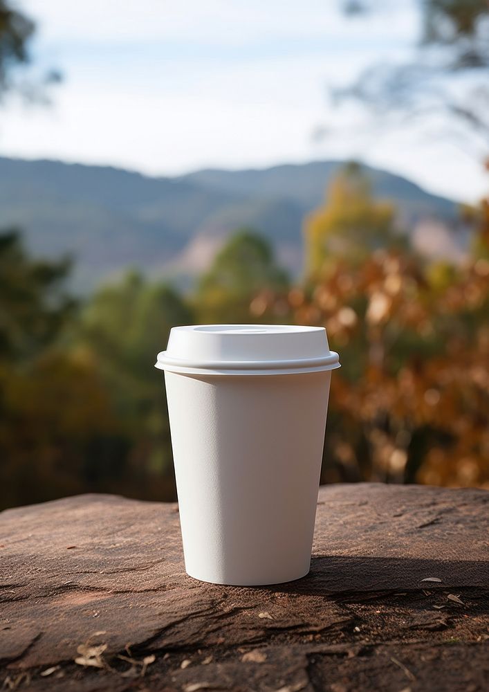 Paper coffee cup  drink land mug.