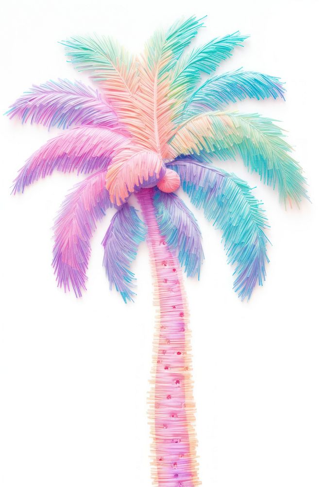 Palm tree plant white background creativity.