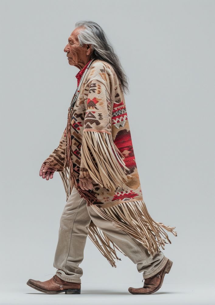 Native american fashion walking adult.