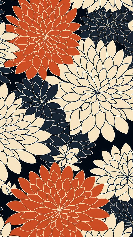 Flower wallpaper pattern dahlia plant.