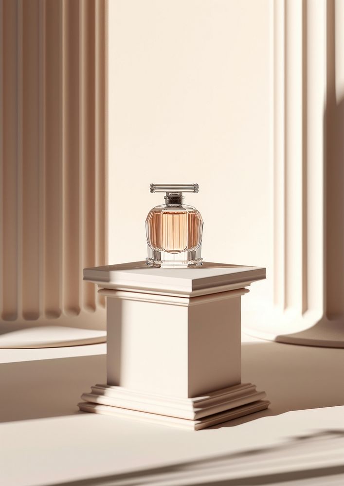 Perfume glass bottle  architecture cosmetics lighting.