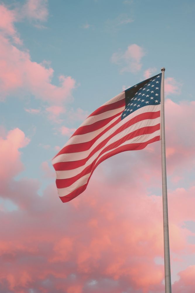 US flag sky independence patriotism.