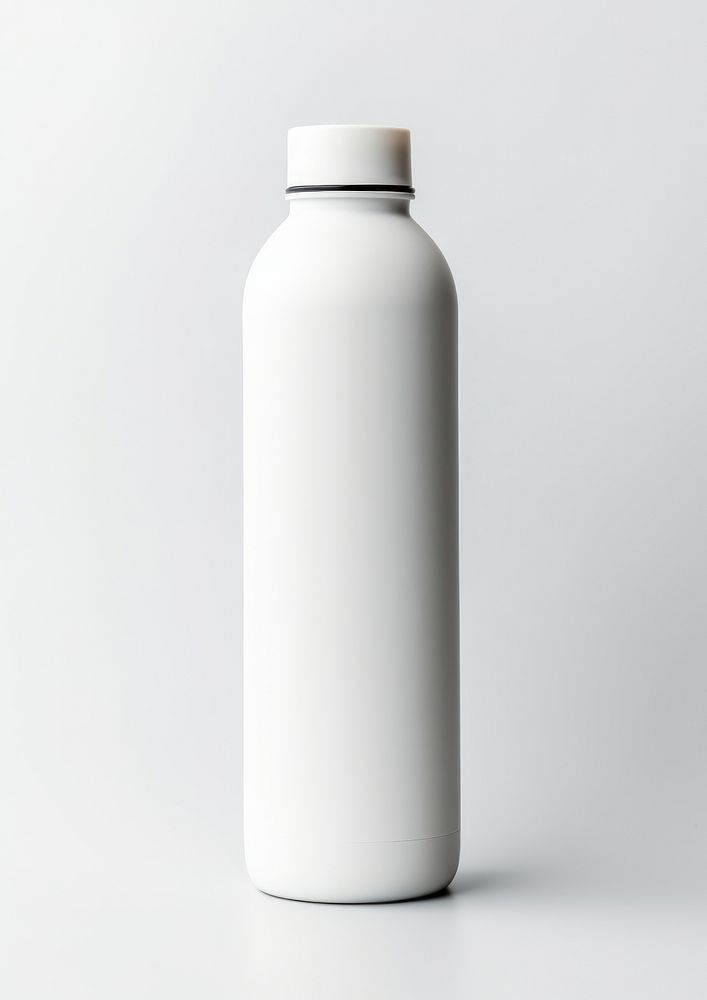 Plastic bottle  white milk white background.