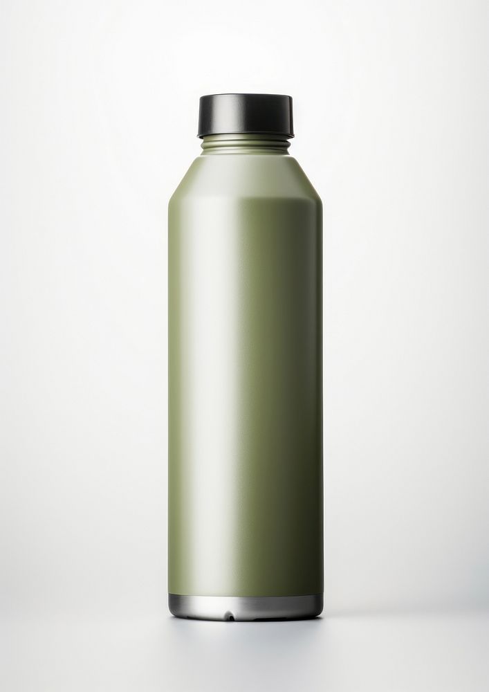 Oil tin stainless bottle  white background refreshment container.