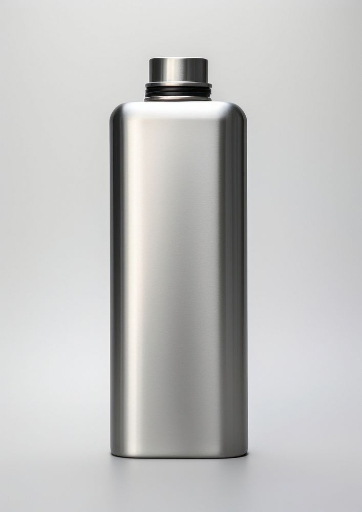 Oil tin stainless bottle  cylinder white background refreshment.
