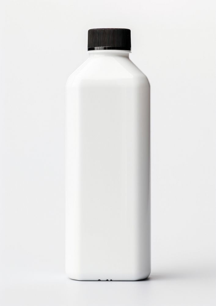 Plastic bottle  white milk white background.