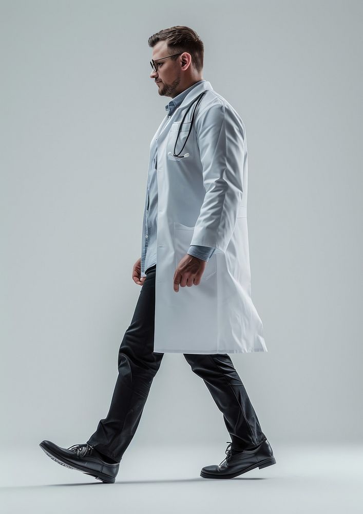 Doctor walk overcoat walking adult.