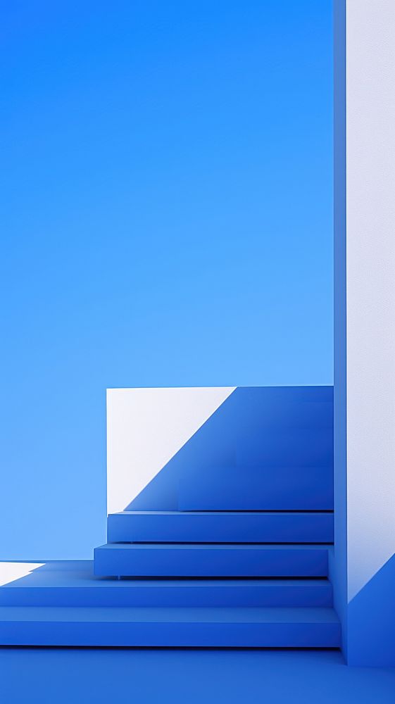 Blue building wallpaper architecture staircase | Free Photo