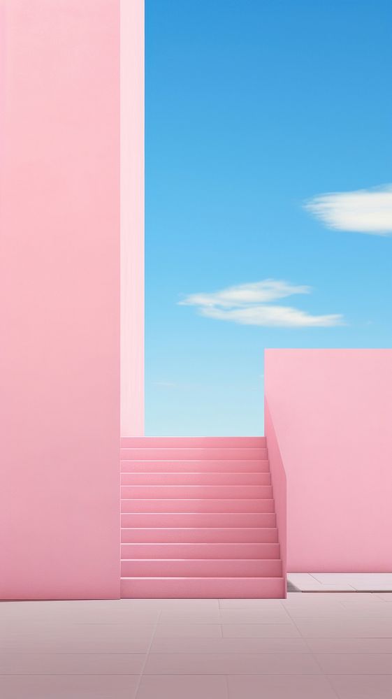 Pink building wallpaper architecture staircase backgrounds.