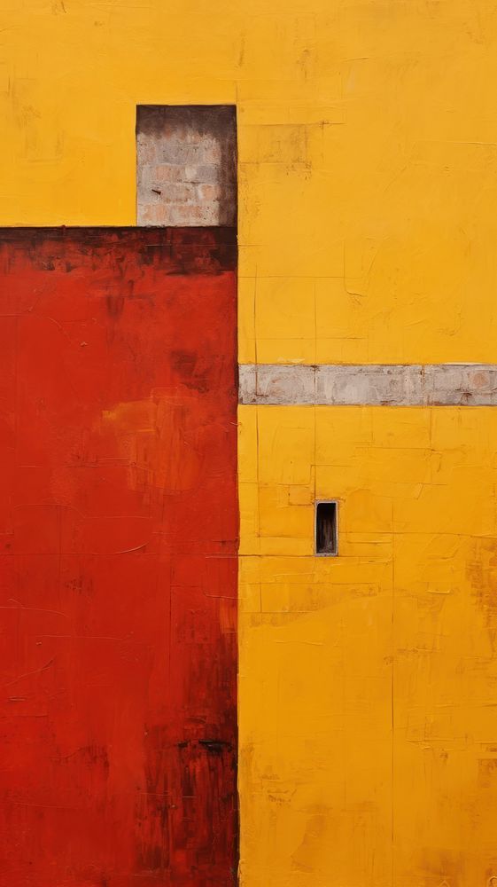 Red and yellow building wallpaper architecture abstract painting.