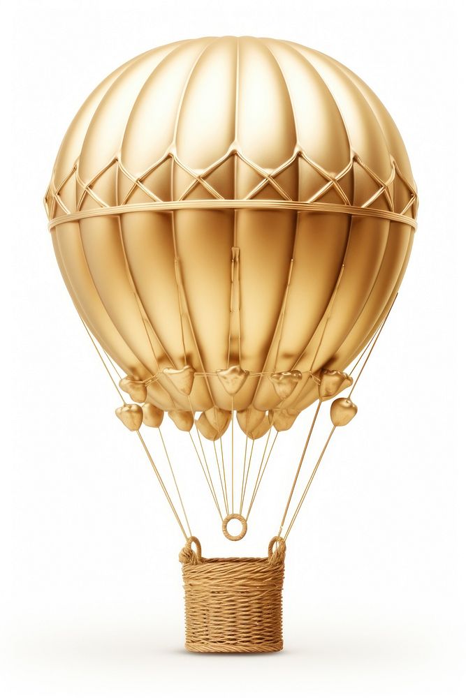 Busket balloon aircraft vehicle gold.