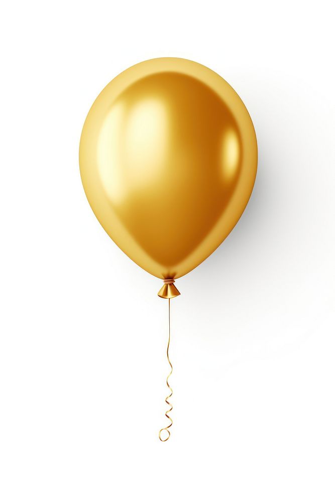 Simple busket balloon icon shiny gold white background.