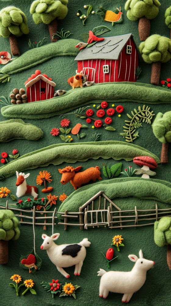 Wallpaper of felt farm livestock outdoors textile.