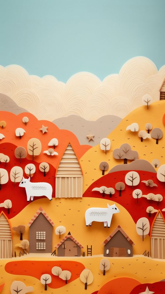 Wallpaper of felt farm art backgrounds outdoors.