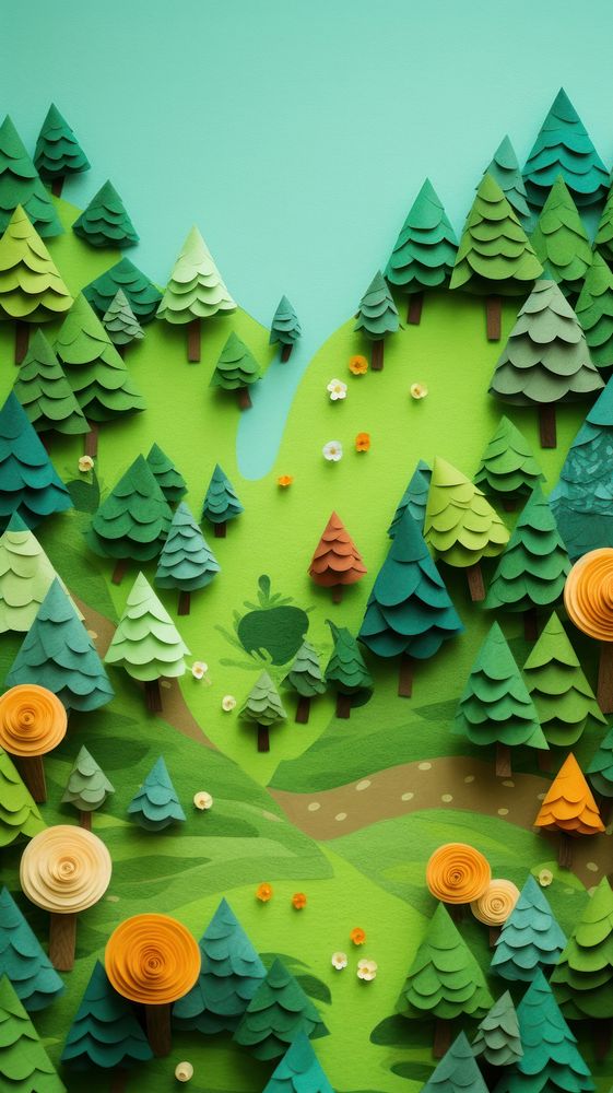 Wallpaper of felt forest on hill outdoors plant green.