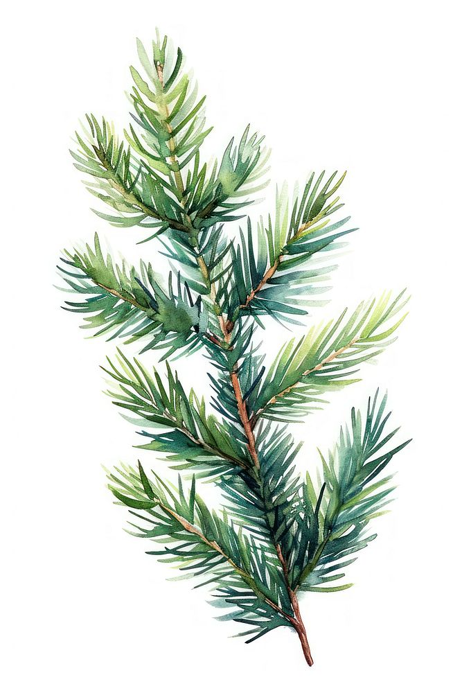 Watercolor illustration fir tree branch | Free Photo Illustration ...