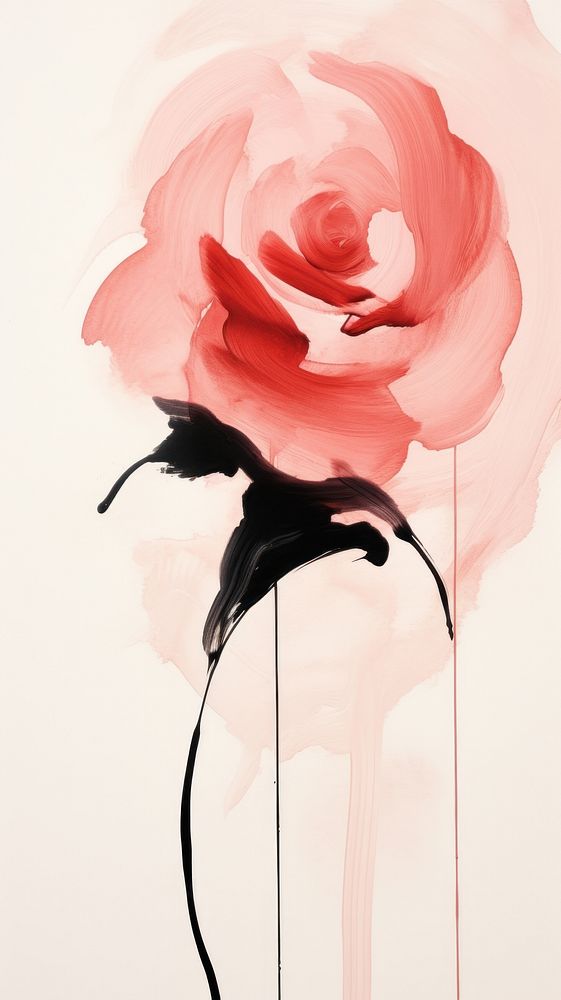 Hint of wallpaper rose abstract painting flower plant.