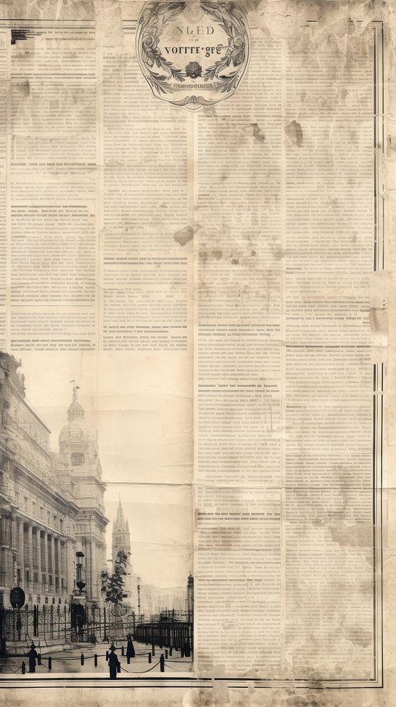 Wallpaper ephemera pale london bridge newspaper page text.