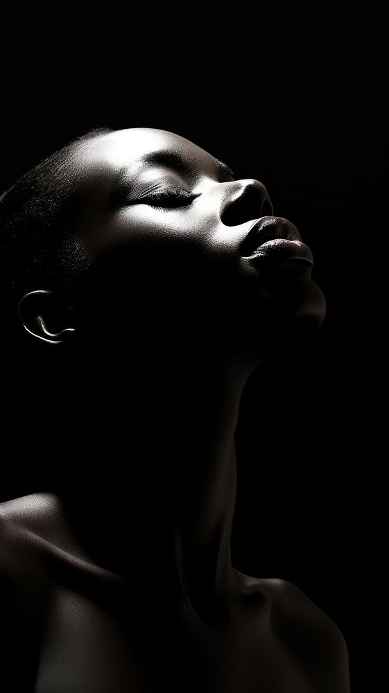 Photography of african woman silhouette photography monochrome portrait.