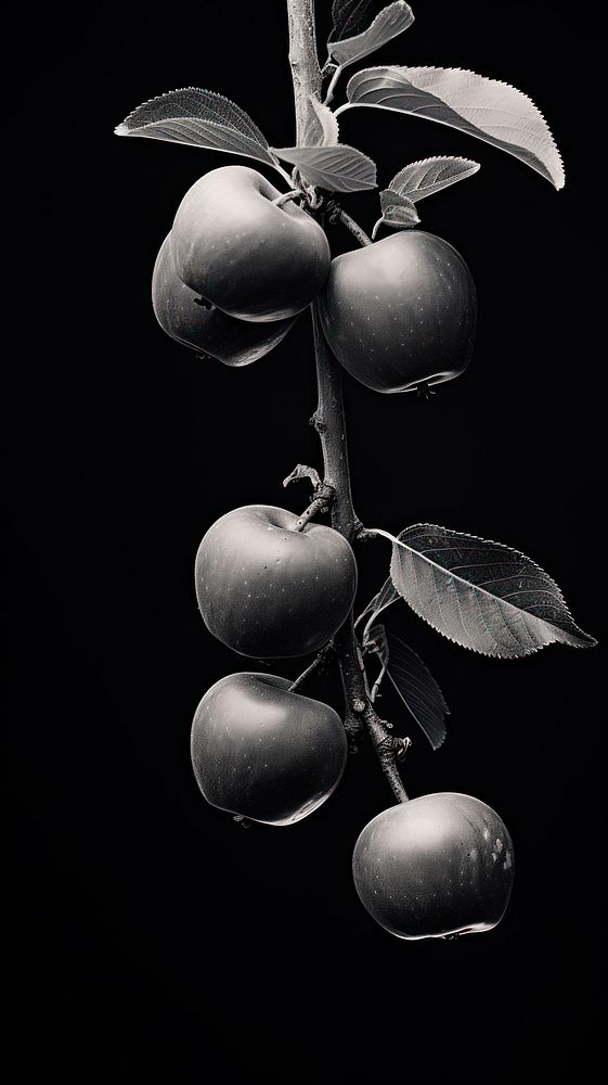 Photography of apple tree monochrome plant black.