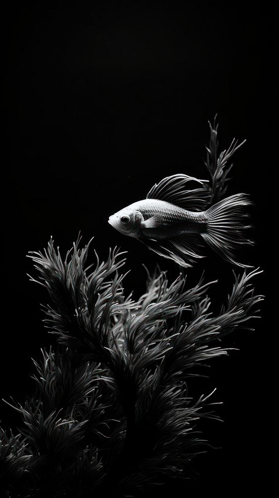 Black monochrome aquarium animal.