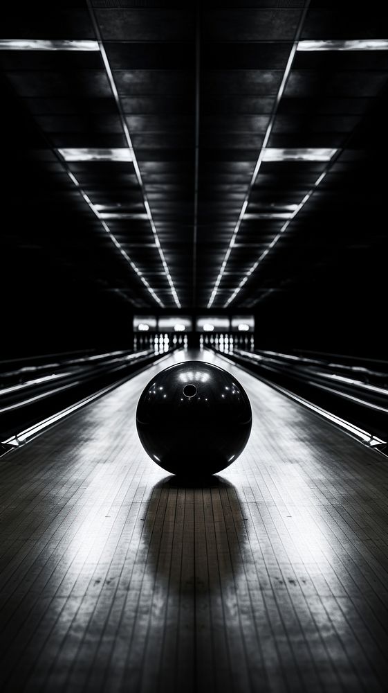 Photography of close up bowling court monochrome black infrastructure.