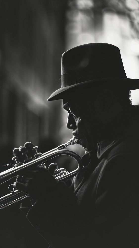 Photography of photograph vintage trumpet man adult black performance.