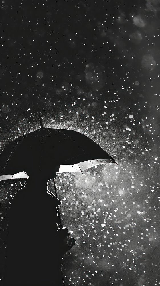 Photography of raining night sky outdoors black white.