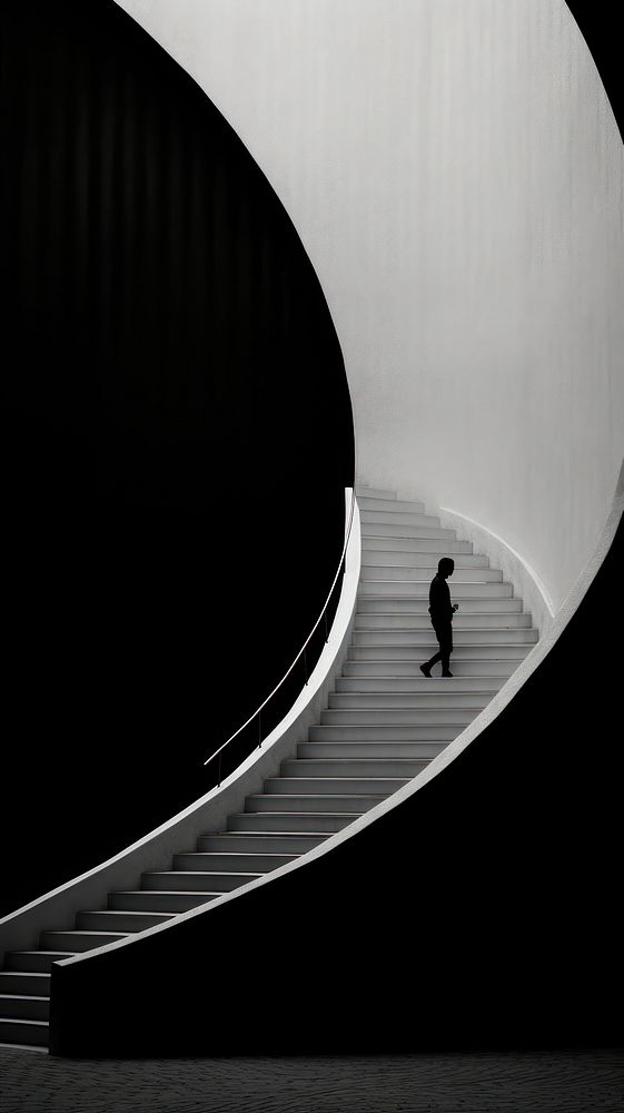 Architecture monochrome staircase black.