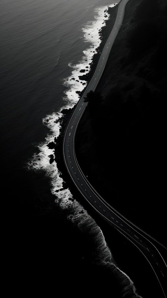 Photography of top view tsunami on road monochrome outdoors nature.