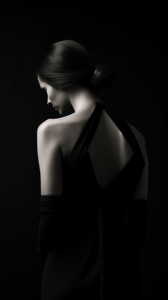 Photography of woman portrait silhouette photography monochrome black.
