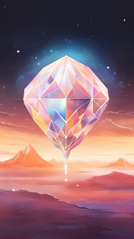 Diamond planet crystal nature art.