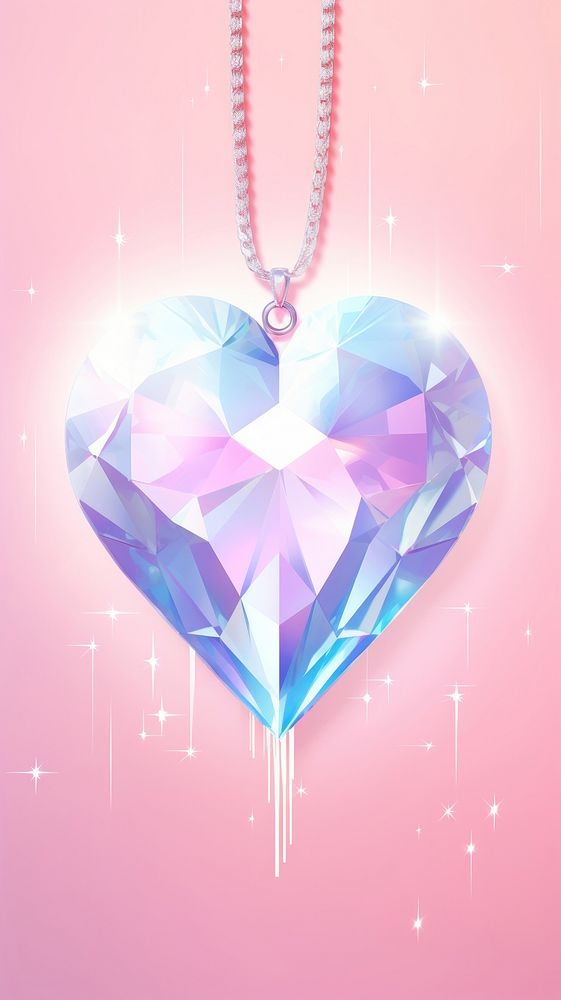 Heart diamond necklace gemstone jewelry.