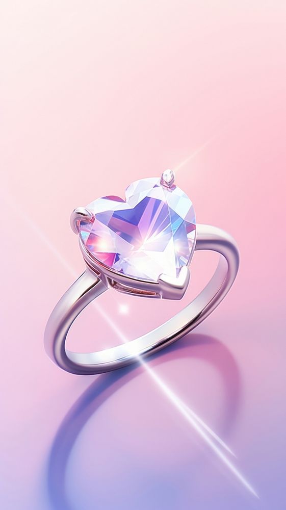 Heart ring diamond gemstone jewelry crystal.