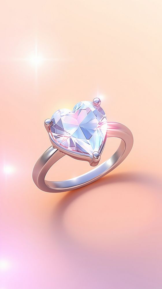Heart ring diamond gemstone jewelry accessories.