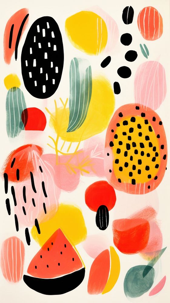 Hint of wallpaper tropical fruit abstract backgrounds painting line.