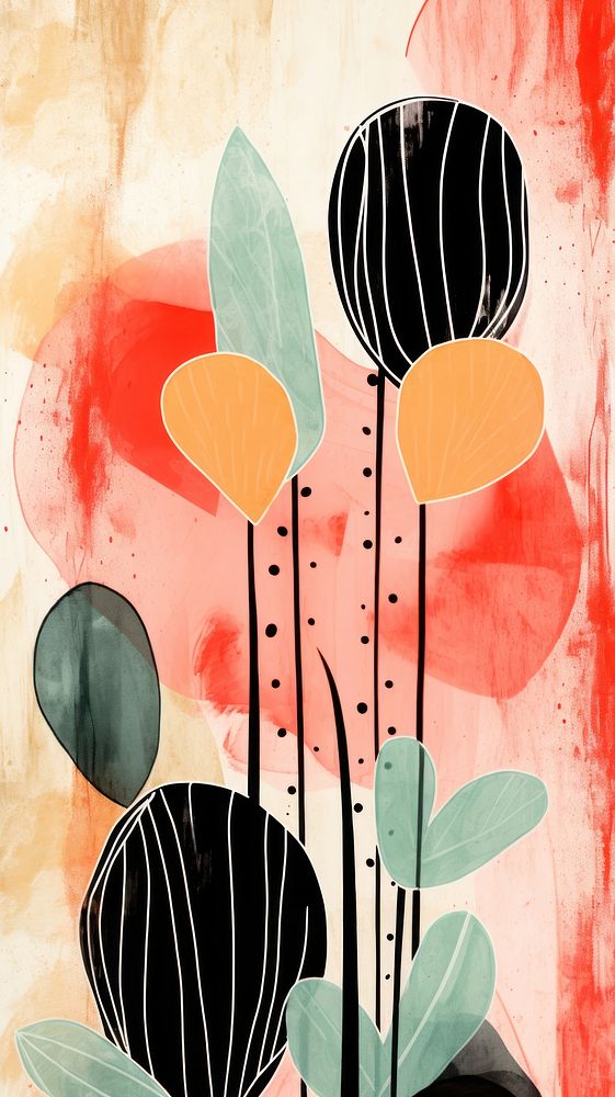 Hint of wallpaper cactuses abstract backgrounds painting plant.
