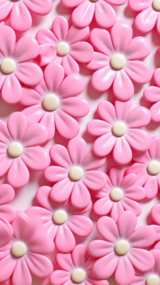 Puffy 3d wallpaper flower backgrounds plant candy.