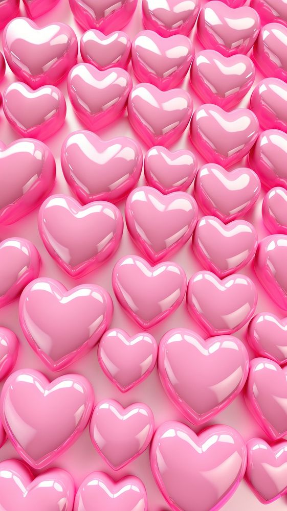 Puffy 3d wallpaper heart confectionery backgrounds repetition.