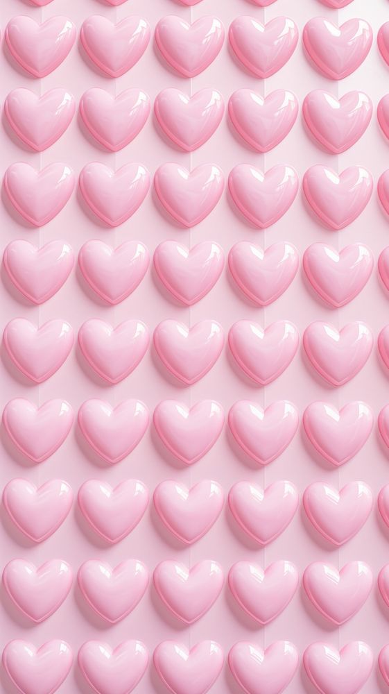 Puffy 3d wallpaper heart backgrounds confectionery repetition.