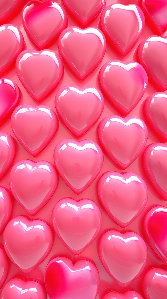Puffy 3d wallpaper heart backgrounds confectionery repetition.